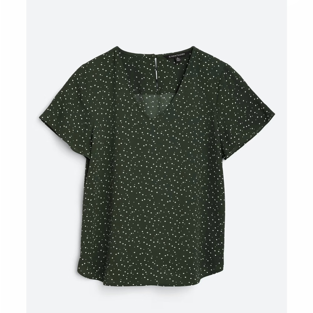 41 Hawthorn Forest Green Speckled Blouse